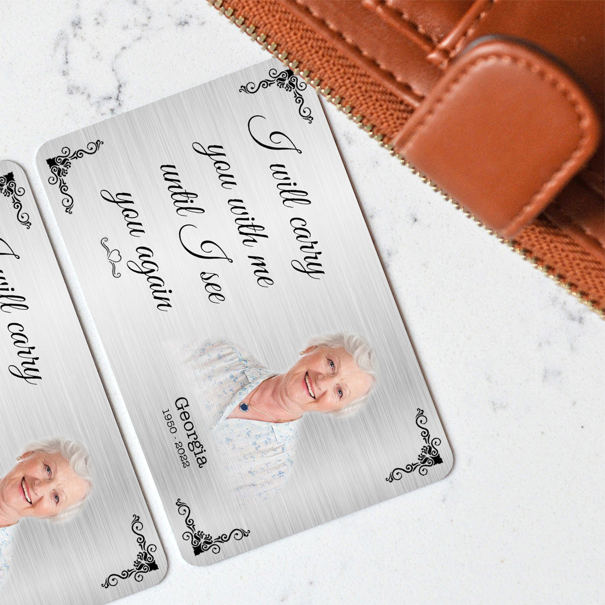 I Will Carry You With Me - Memorial gift for loss of - Personalized Wallet Insert Card