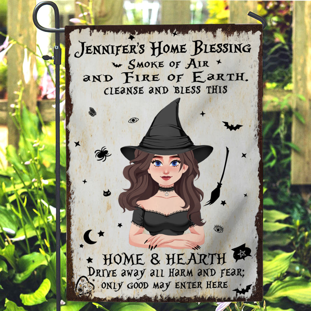 Home Blessing - Personalized Witch Garden Flag