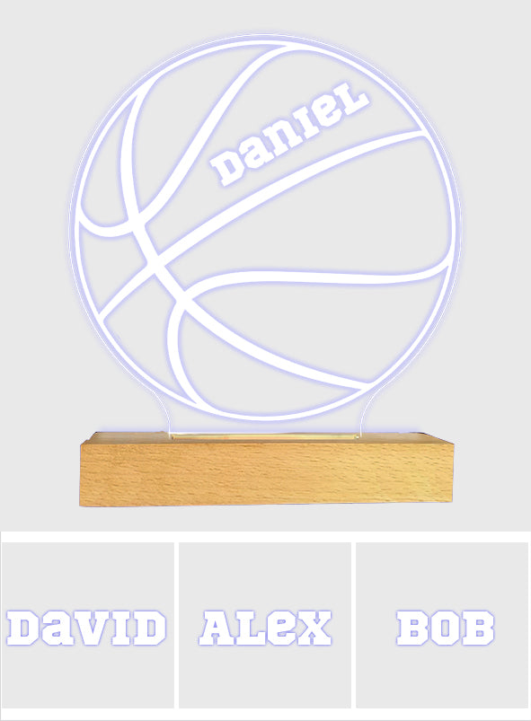 Love Basketball - Personalized Basketball Shaped Plaque Light Base