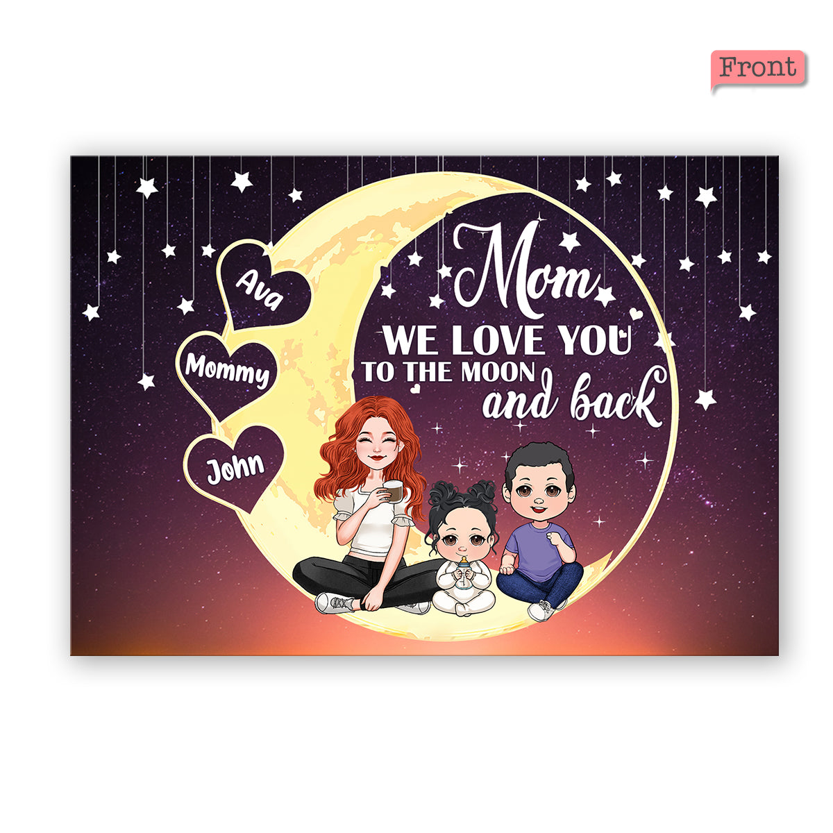 Love You To The Moon & Back - Personalized QR Greeting Card