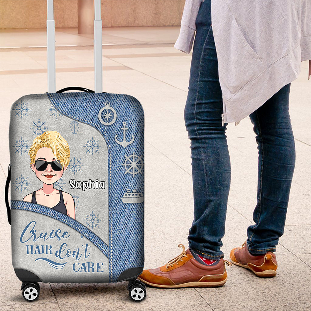 Cruise Hair Don't Care - Personalized Cruising Luggage Cover