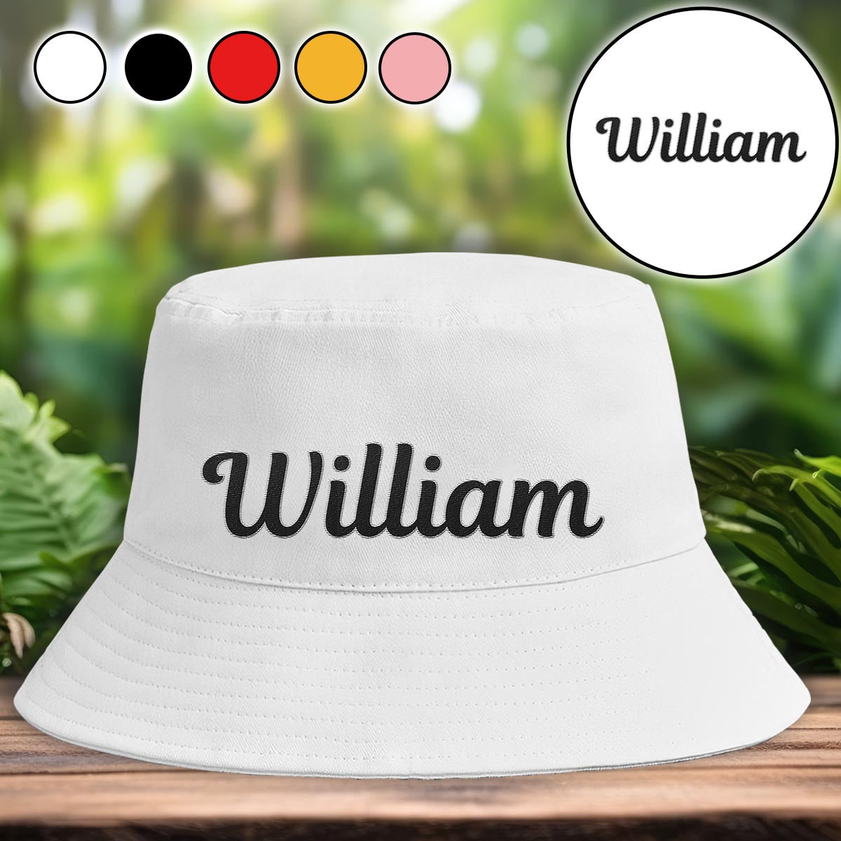 Custom Name - Personalized Step Dad Embroidered Bucket Hat