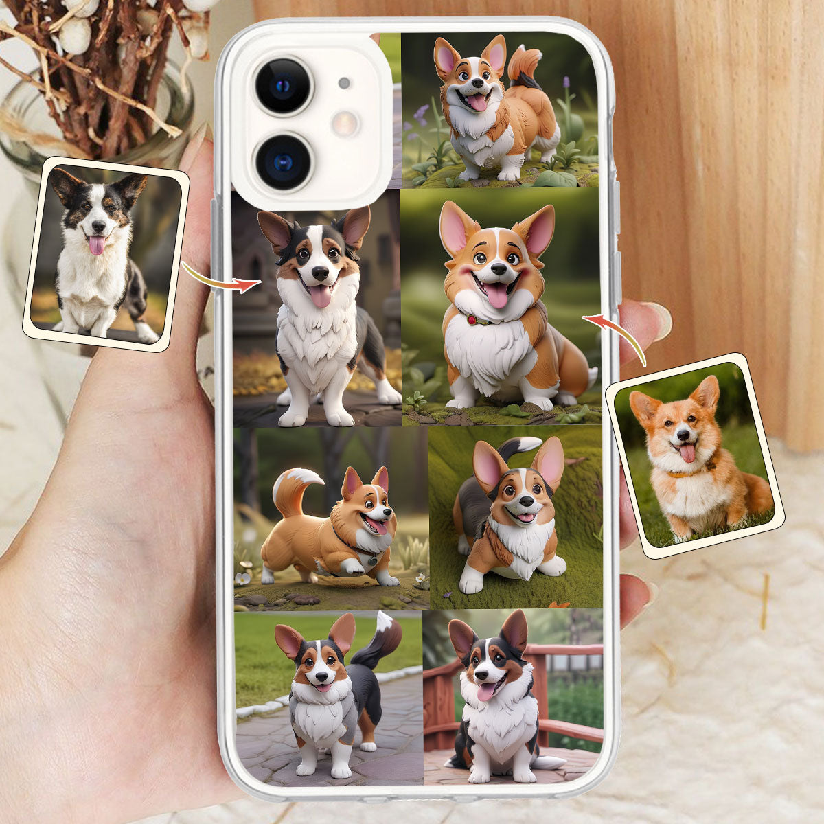 Cartoonize Pet Photos Collage - Gift for dog lovers, cat lover - Personalized Phone Case