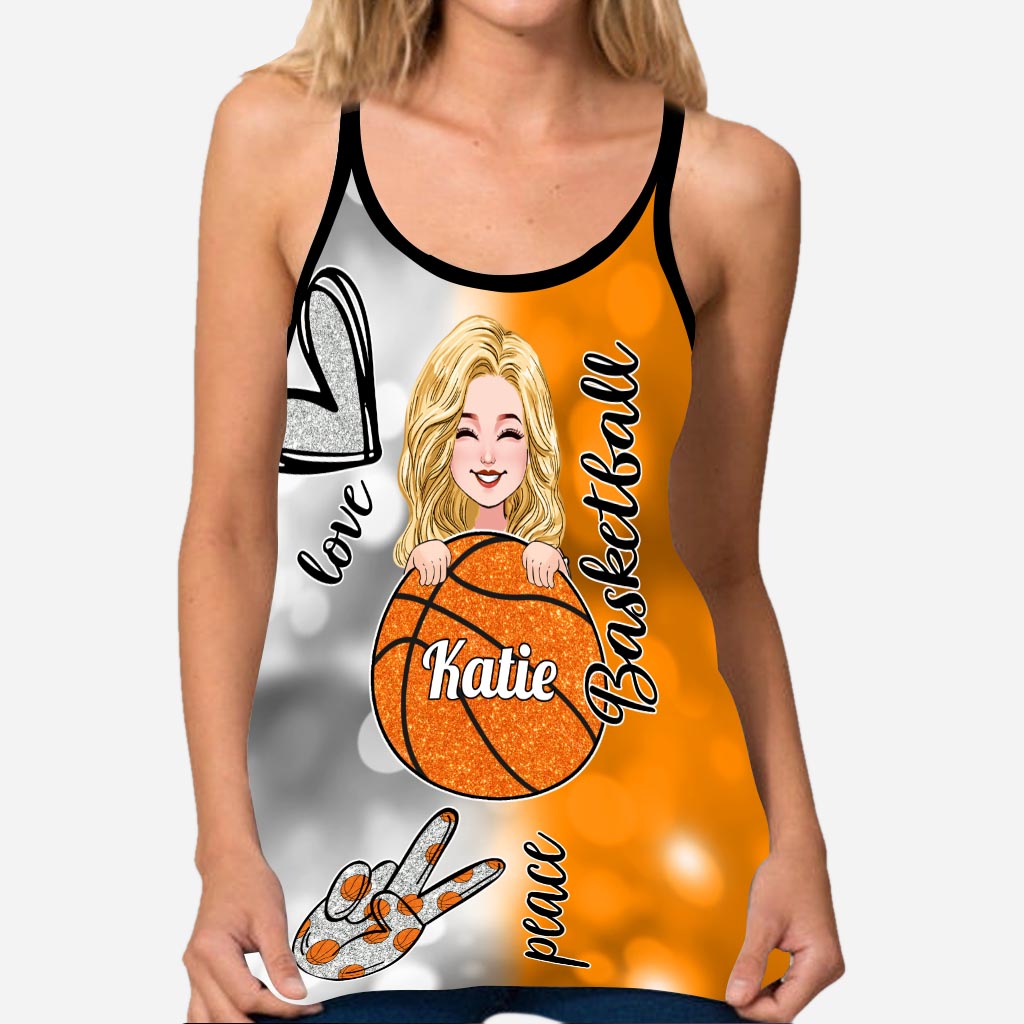 Cool Basketball Mom - Personalized Basketball Cross Tank Top