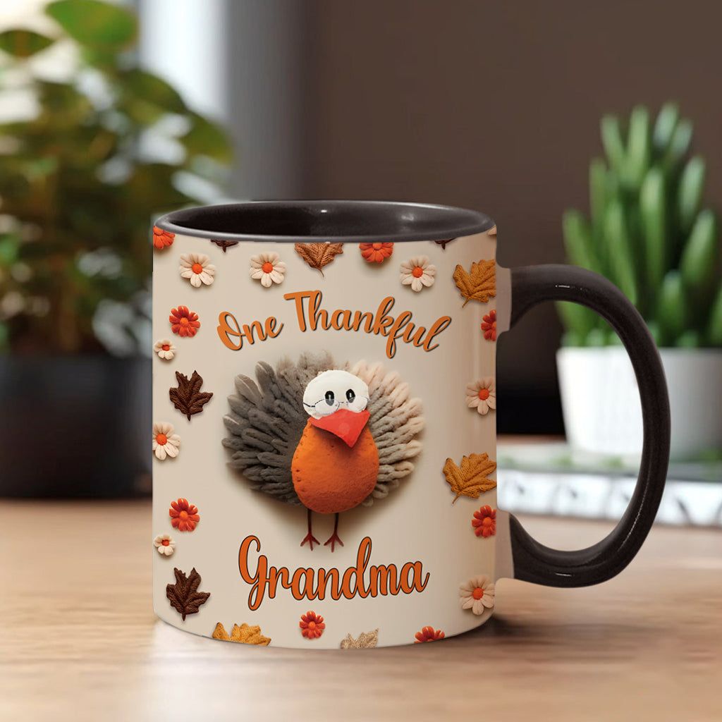 One Thankful Grandma - Gift for grandma, mom - Personalized Accent Mug