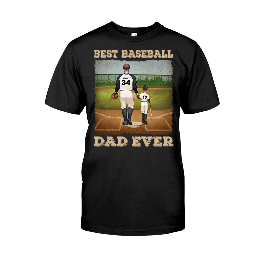 Best Baseball Dad Ever - Personalized Baseball T-shirt & Hoodie