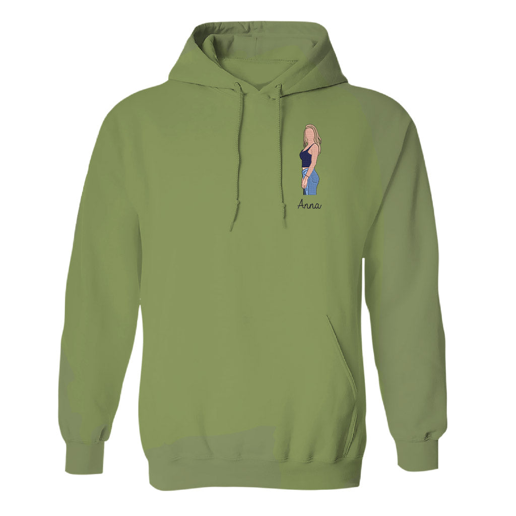 Custom 2D Photo - Personalized Aunt Embroidered Hoodie