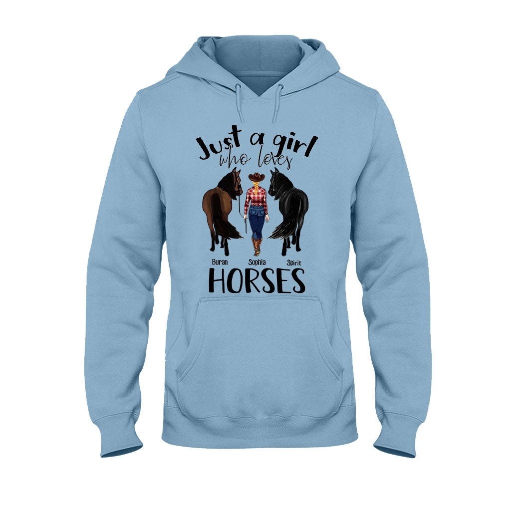 Just A Girl Who Loves Horses - Personalized Horse T-shirt and Hoodie