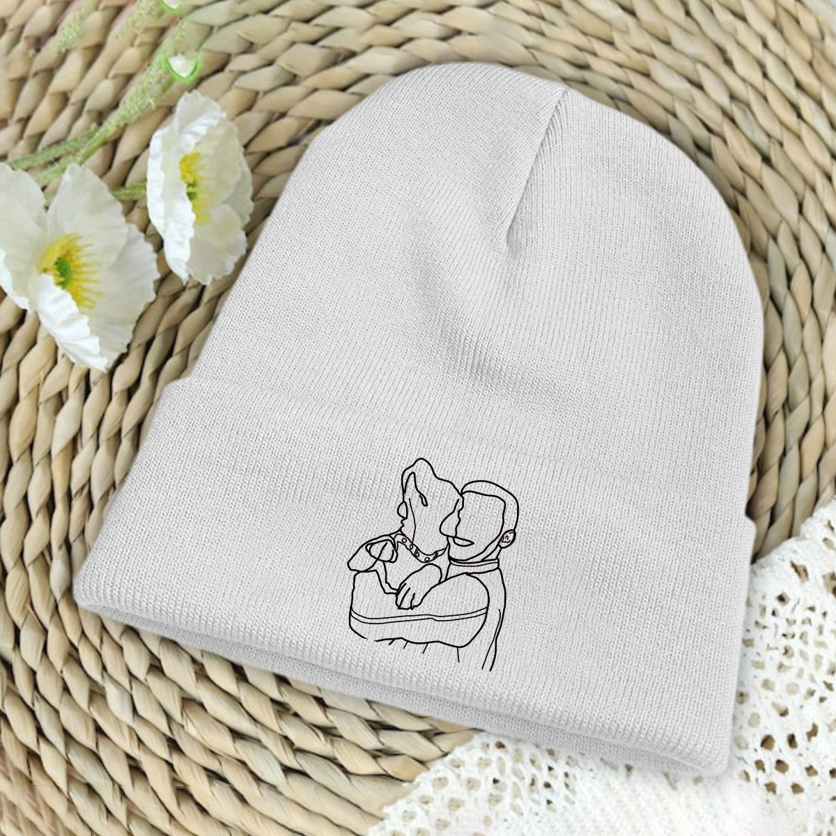 Custom Photo - Personalized Dog Embroidered Beanie