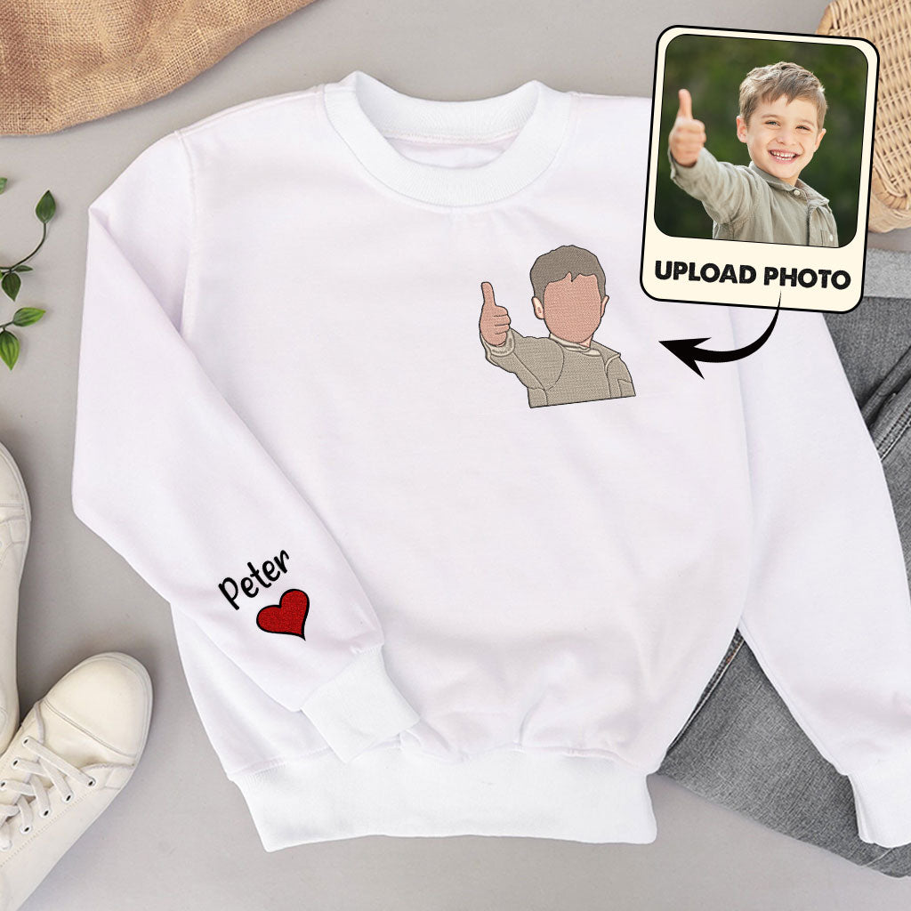 Custom 2D Photo - Personalized Kid Embroidered Sweater