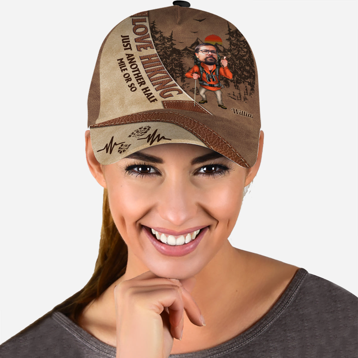 Just Another Half Mile Or So - Personalized Hiking Classic Cap