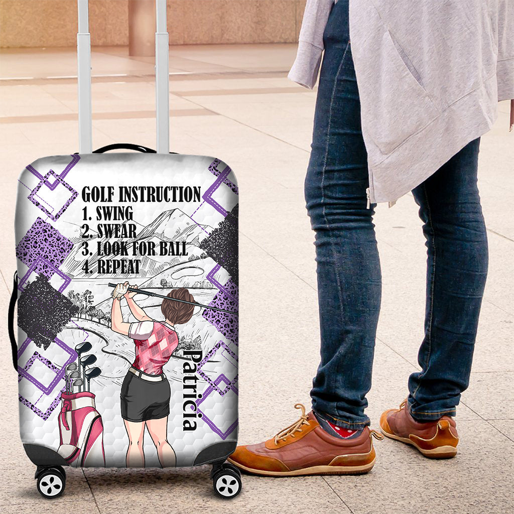 Just A Girl - Golf gift for her, wife, mom, grandma, girlfriend - Personalized Luggage Cover
