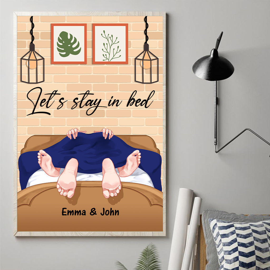 Let's Stay In Bed - Personalized Couple Canvas And Poster