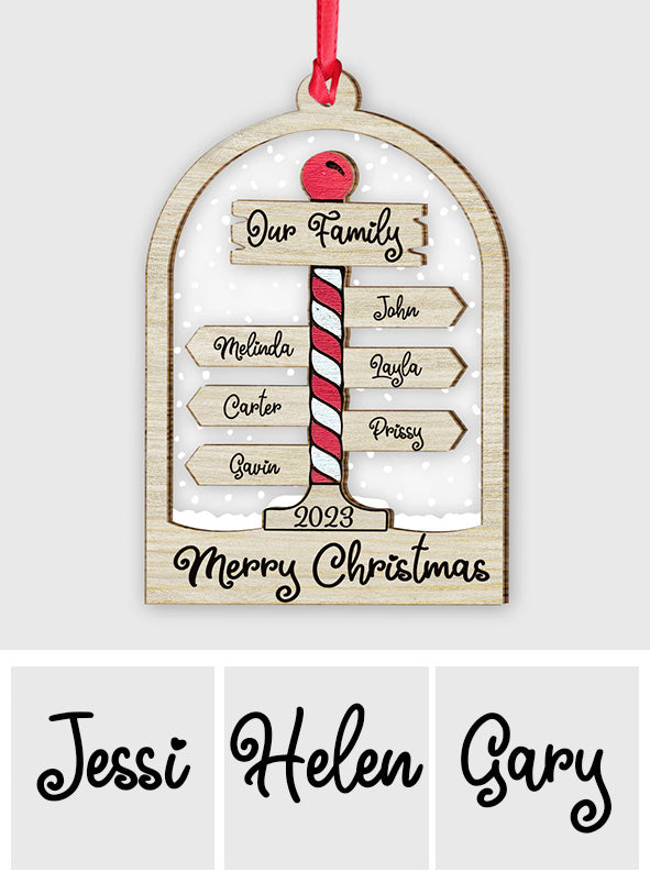 Merry Christmas - Personalized Family Layers Mix Ornament