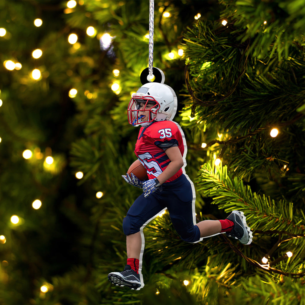 Photo Ornament - Football gift for son - Personalized Ornament