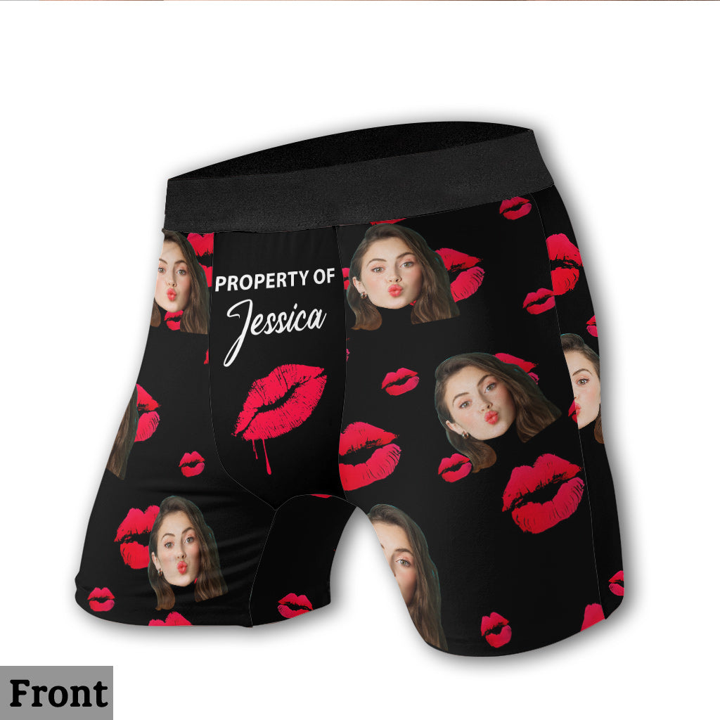Custom Photo Property Of - gift for husband, boyfriend - Personalized Men’s Boxer Briefs