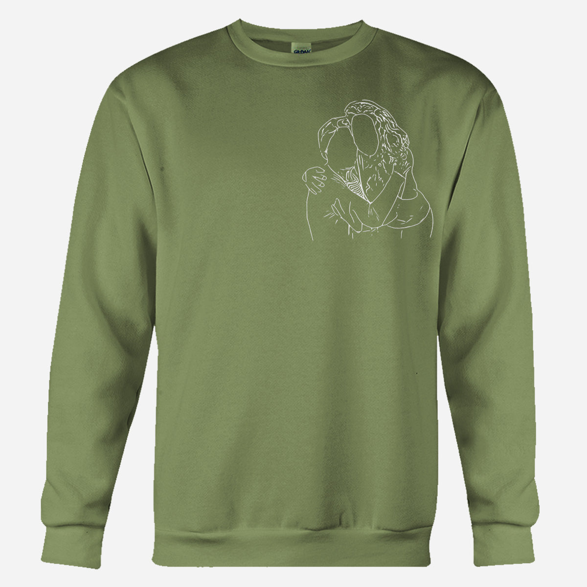 Custom Line Art - Personalized Grandma Embroidered Sweater