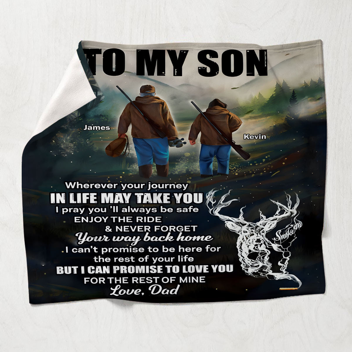 To My Son - Personalized Hunting Blanket