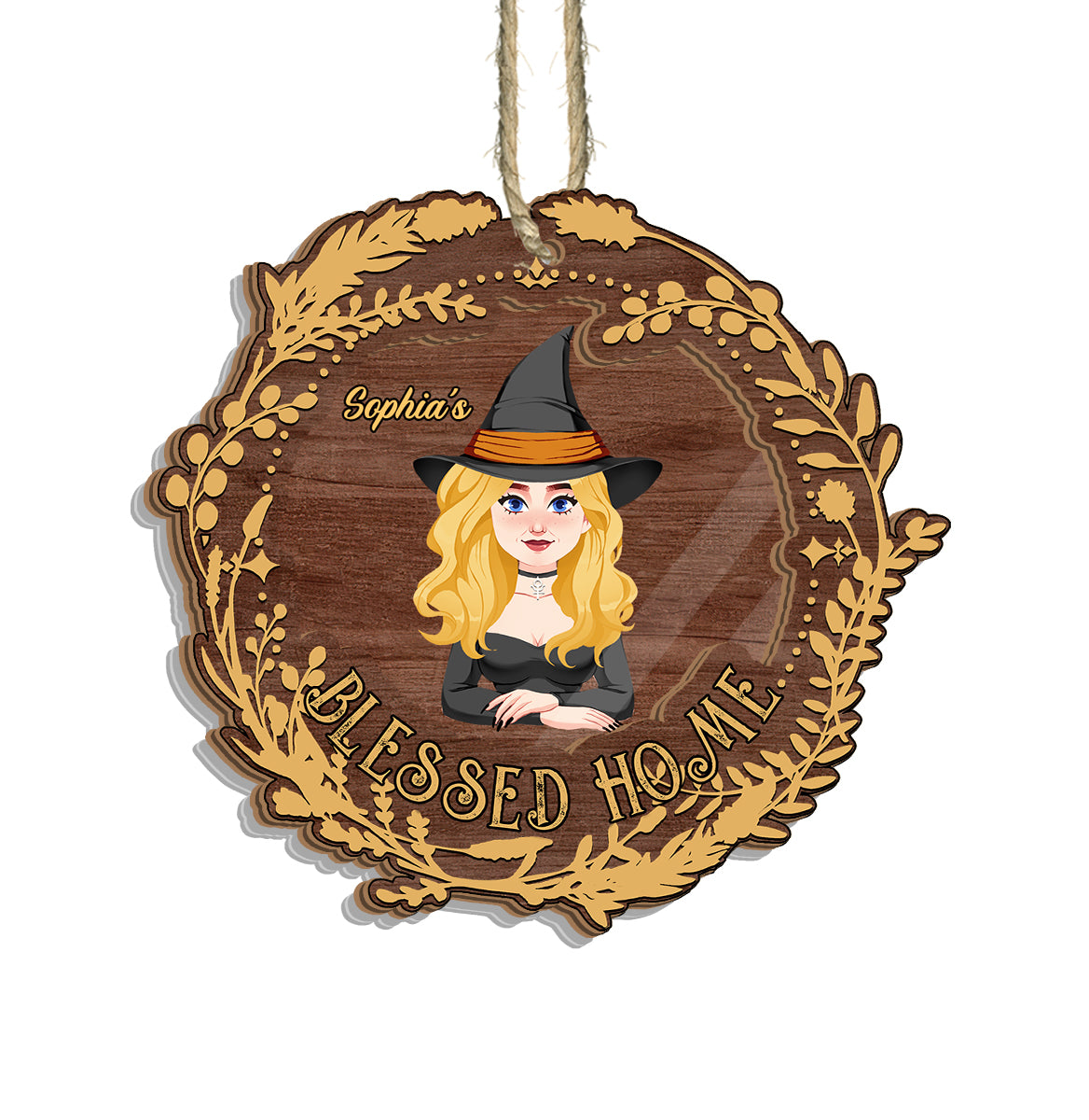 Blessed Home - Personalized Witch Suncatcher