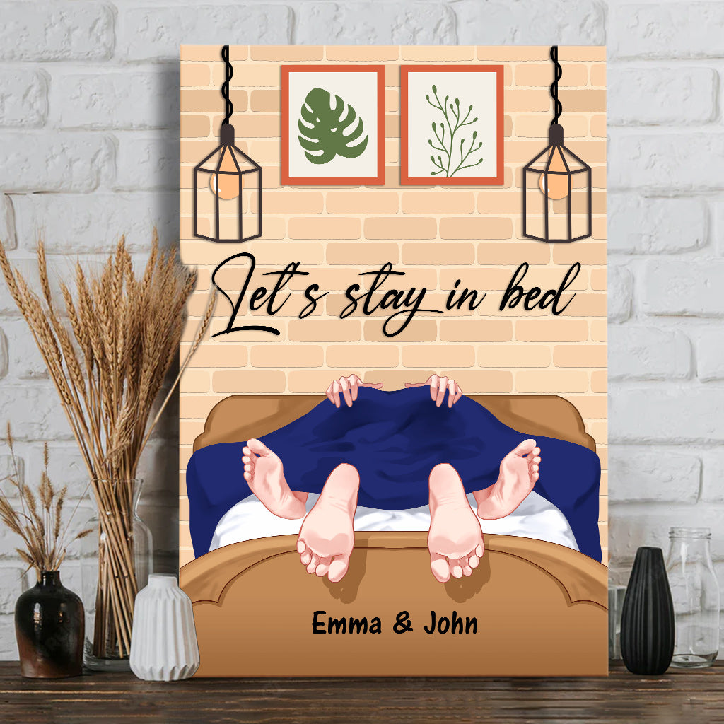 Let's Stay In Bed - Personalized Couple Canvas And Poster