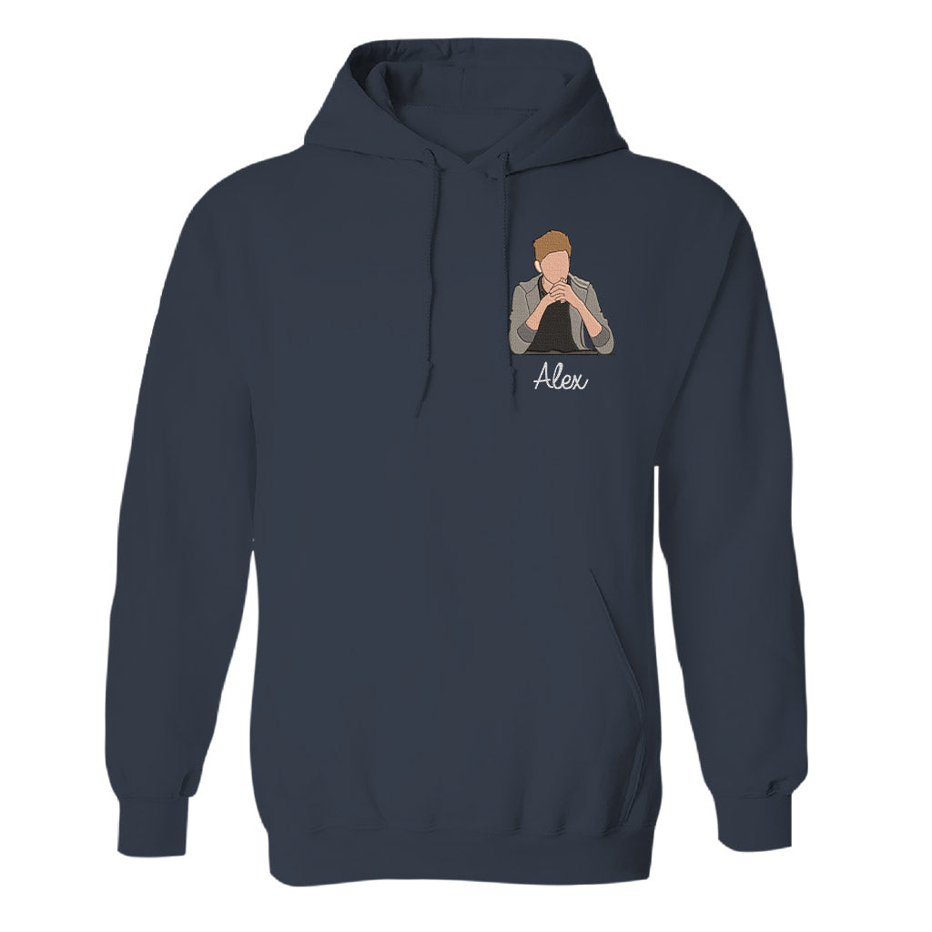 Custom 2D Photo - Personalized grandson Embroidered Hoodie