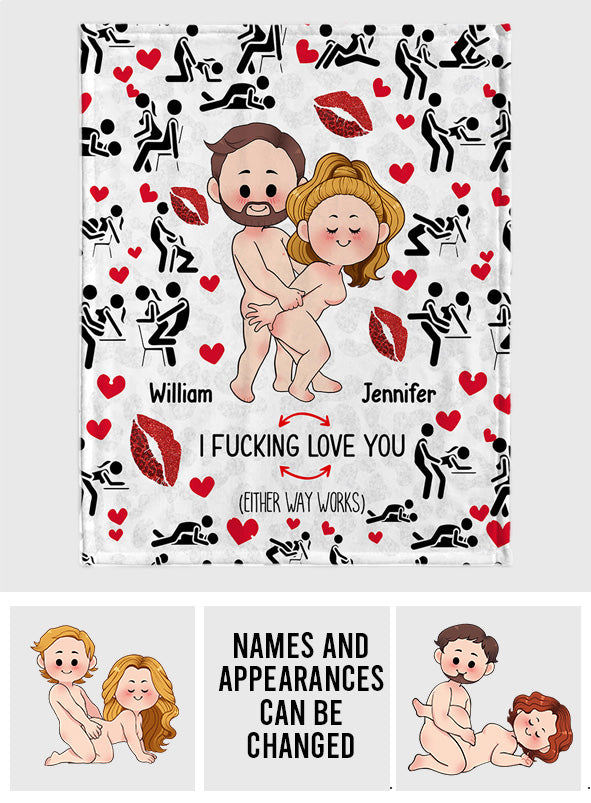 I Love You - Personalized Couple Blanket