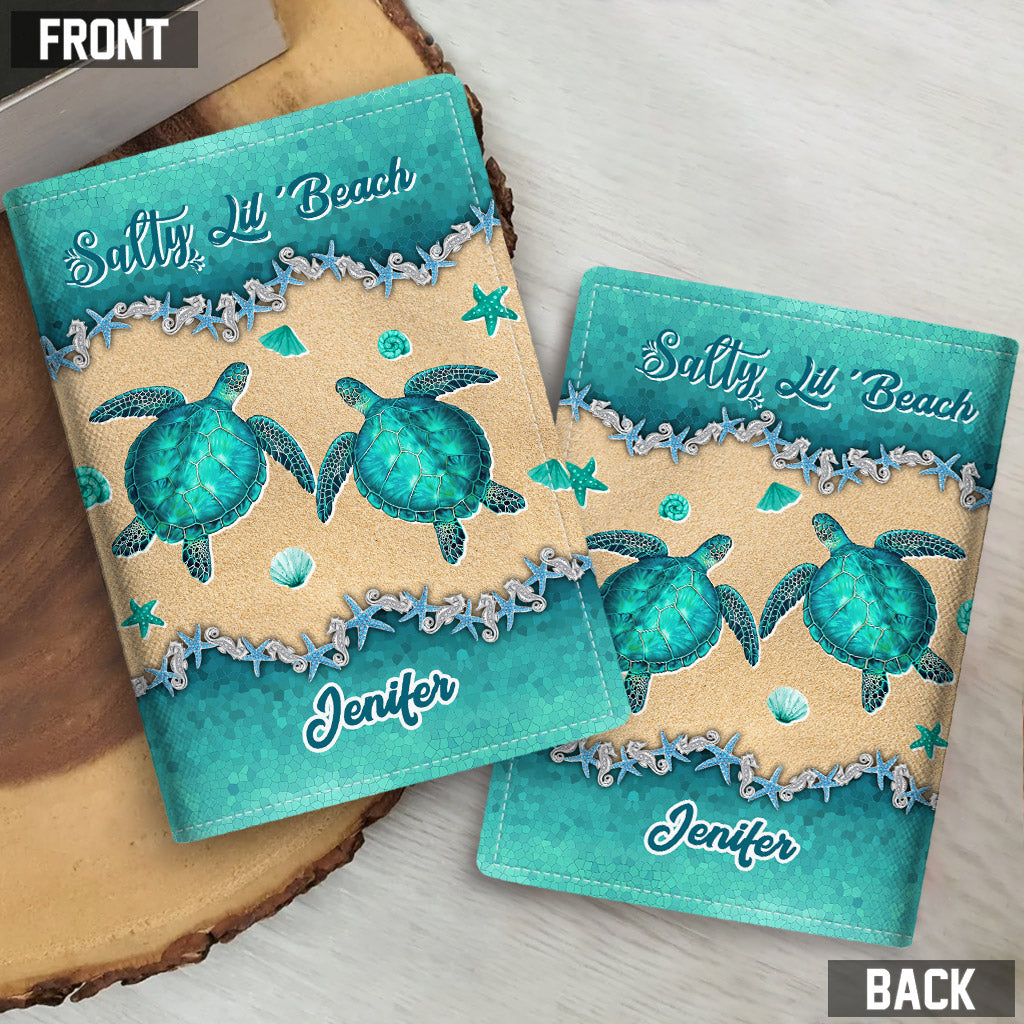 Discover Salty Lil' Beach - Personalized Turtle Passport Holder