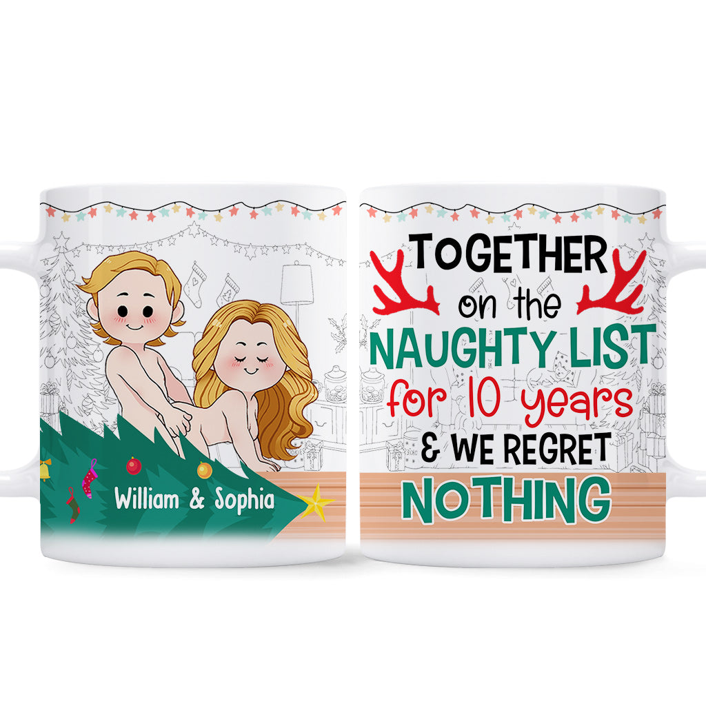 Together On The Naughty List - Personalized Couple Mug