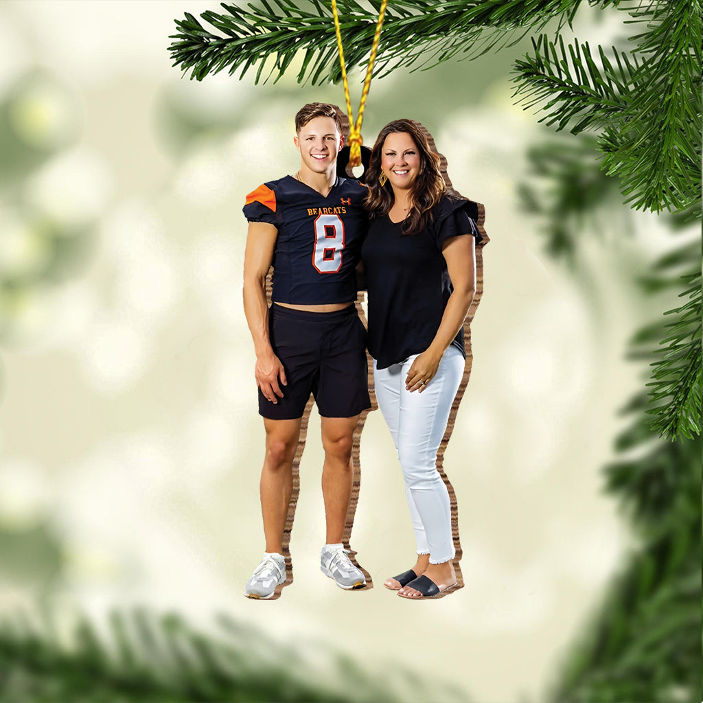 Photo Ornament - Football gift for son - Personalized Ornament