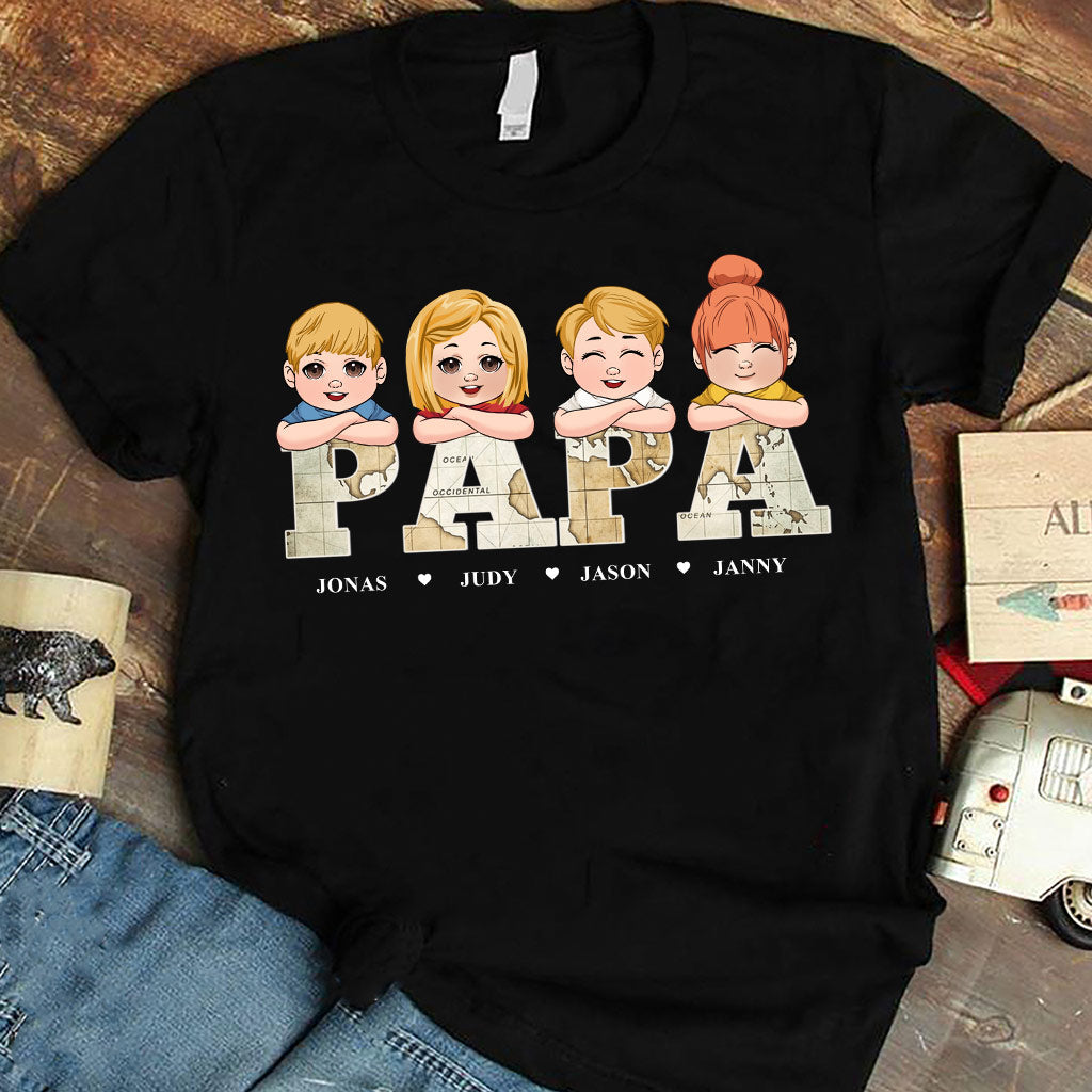Vintage Map Title - Personalized Father T-shirt & Hoodie