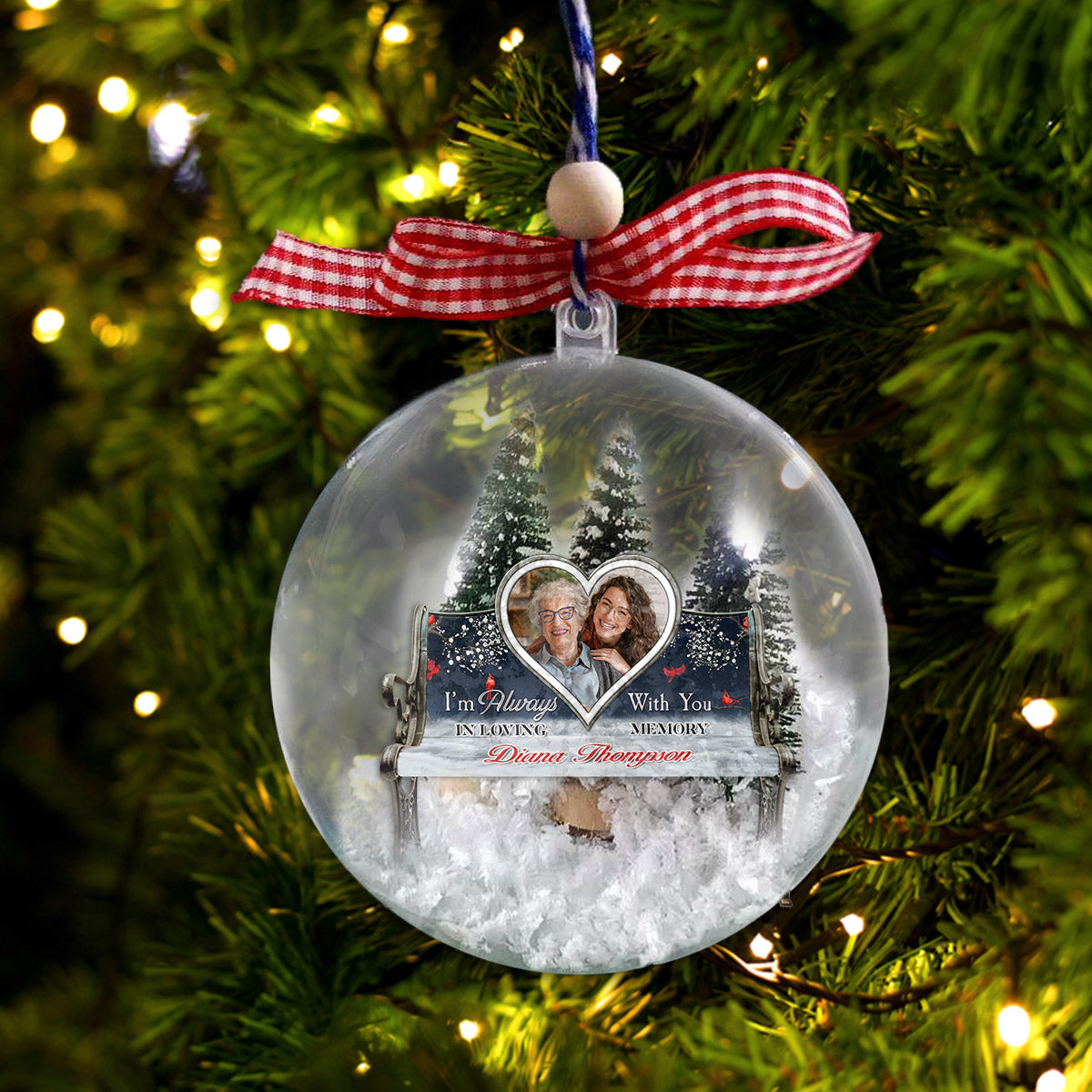 I'm Always With You - Personalized Memorial Snow Globe Ornament