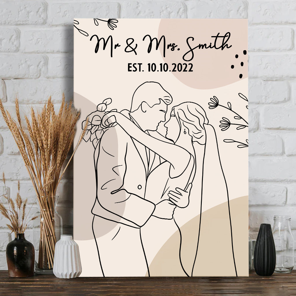 Wedding Aniversary - Personalized Husband And Wife Canvas And Poster