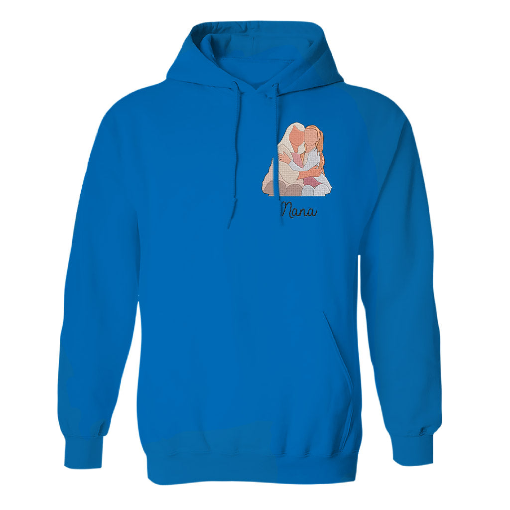 Custom 2D Photo - Personalized Grandma Embroidered Hoodie