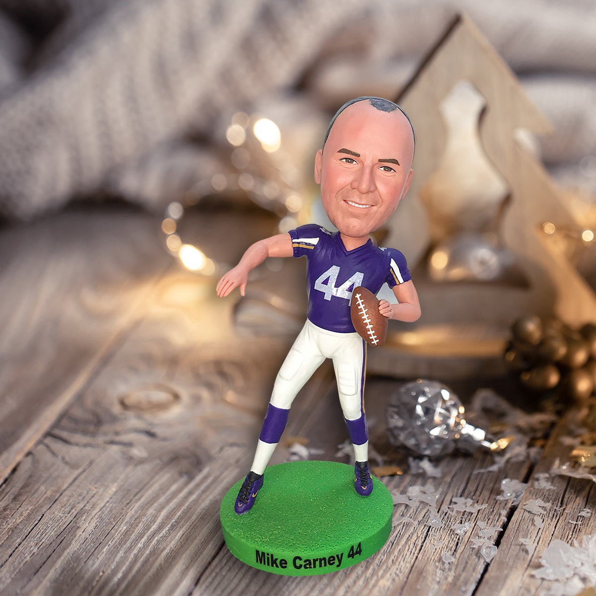 Tis The Season - Personalized Football Bobblehead