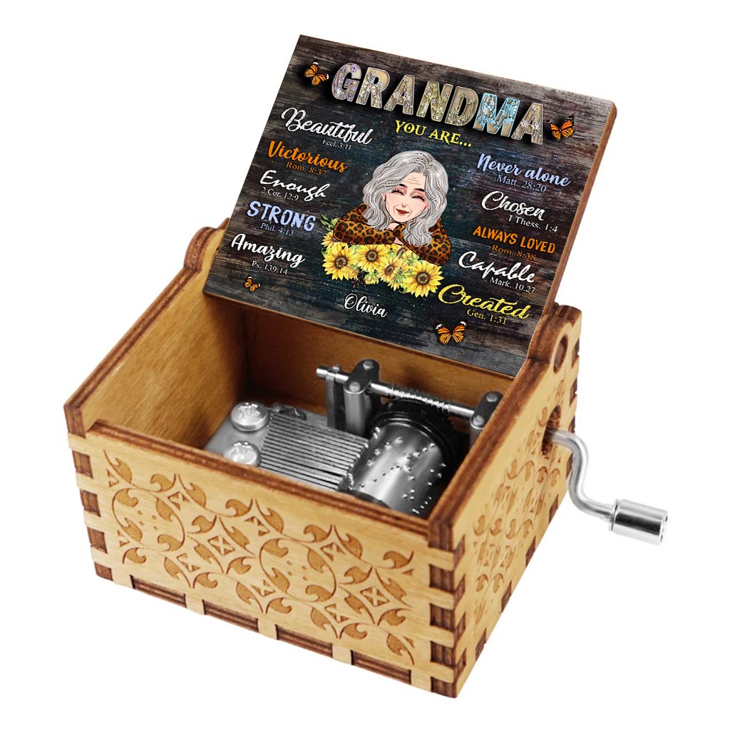 Mom You Are - Gift for mom, aunt, grandma - Personalized Hand Crank Music Box