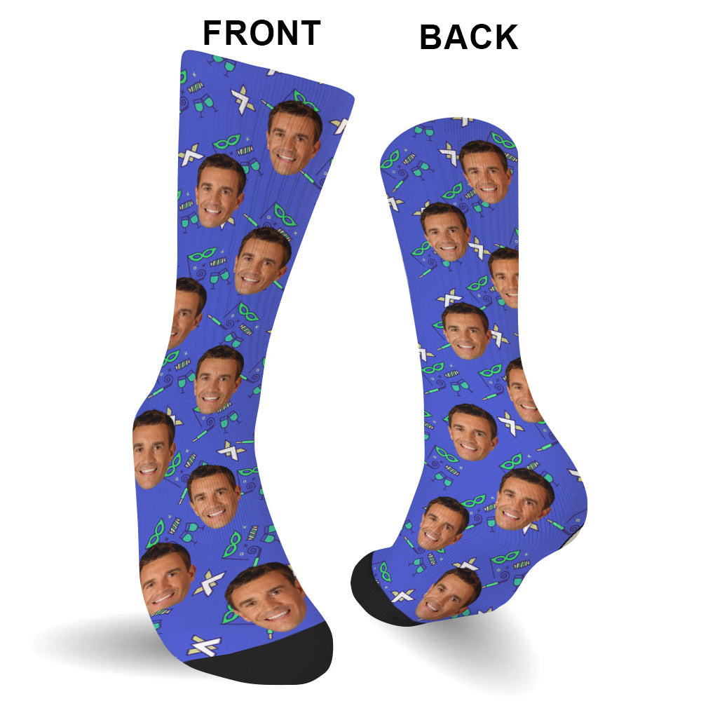 Custom Face Party Pattern - Personalized Uncle Socks