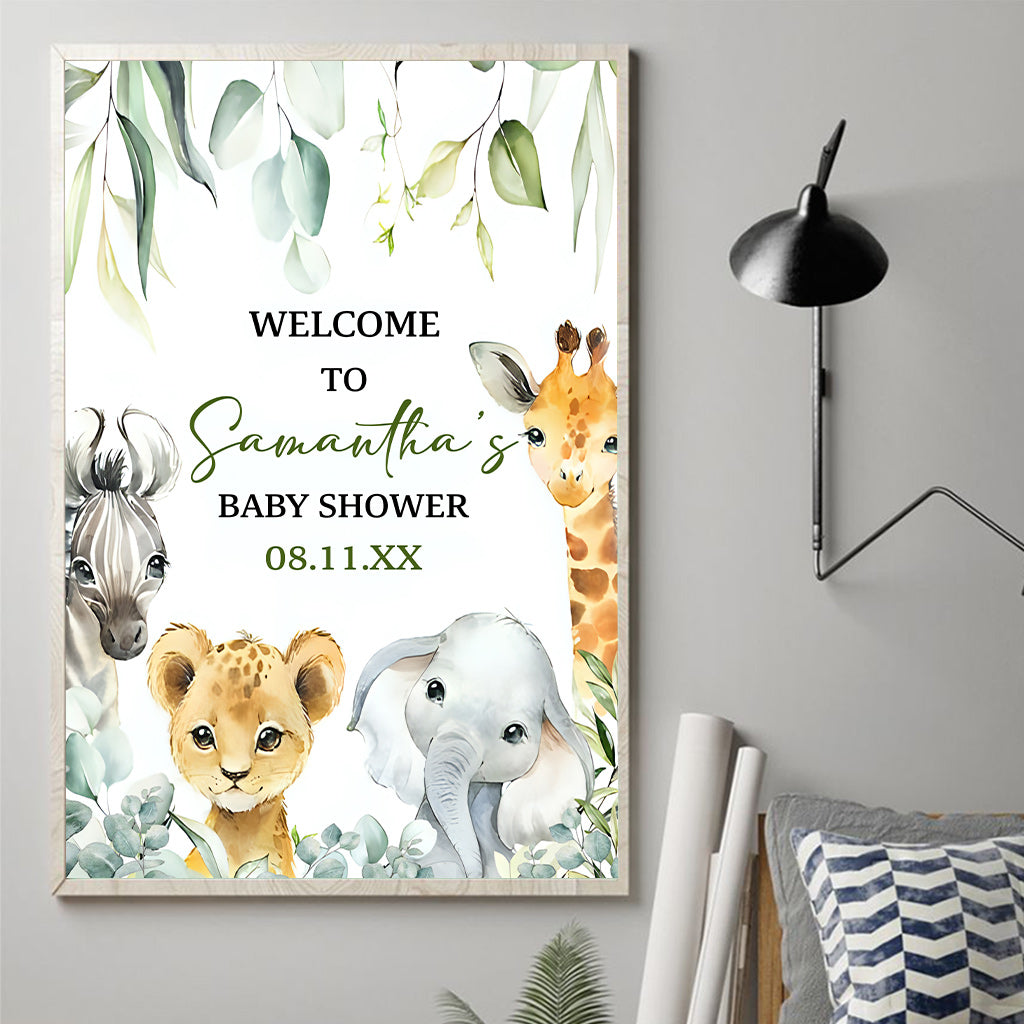 Welcome To Baby Shower - Personalized Newborn Canvas And Poster