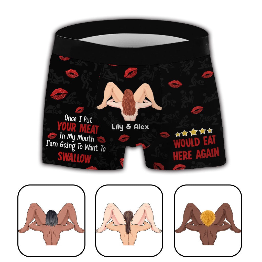 Would eat here again - gift for husband, wife, boyfriend, girlfriend - Personalized Men’s Boxer Briefs