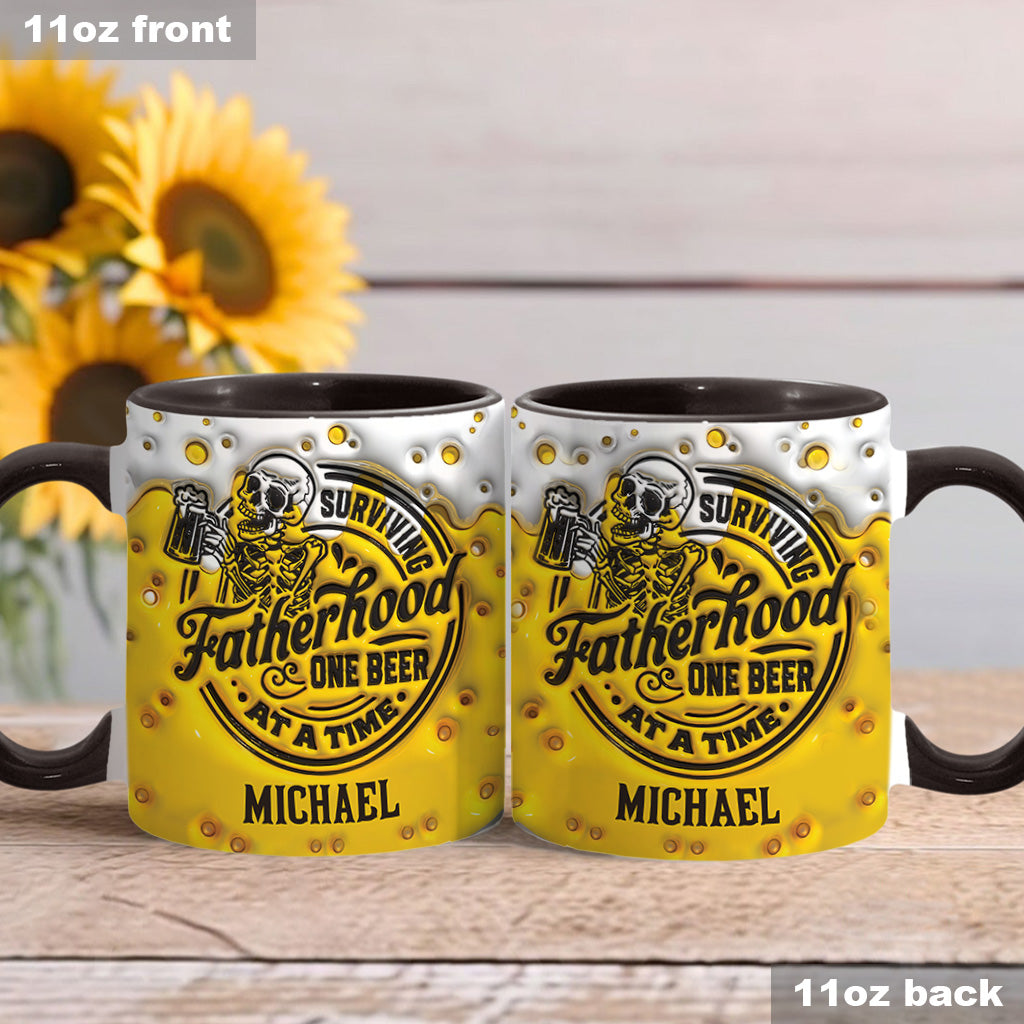 Surviving Fatherhood - Personalized Father Accent Mug