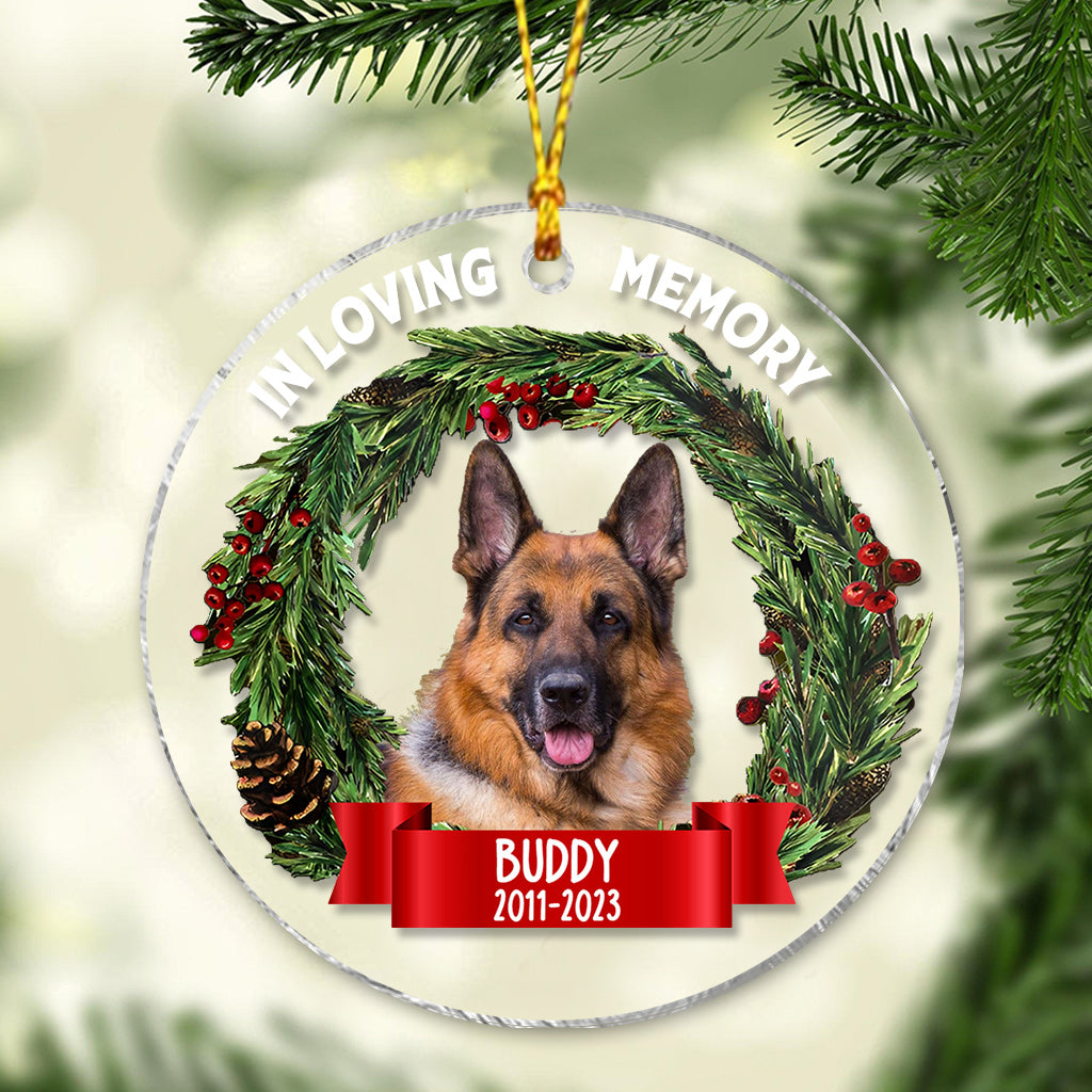 In Loving Memory - Personalized Dog Transparent Ornament