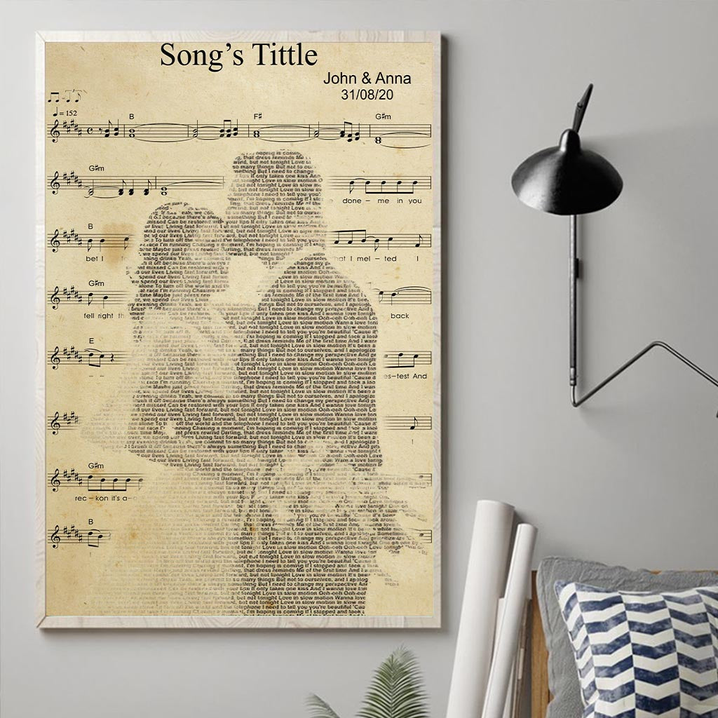 First Dance Song Lyrics - Personalized Husband And Wife Canvas And Poster