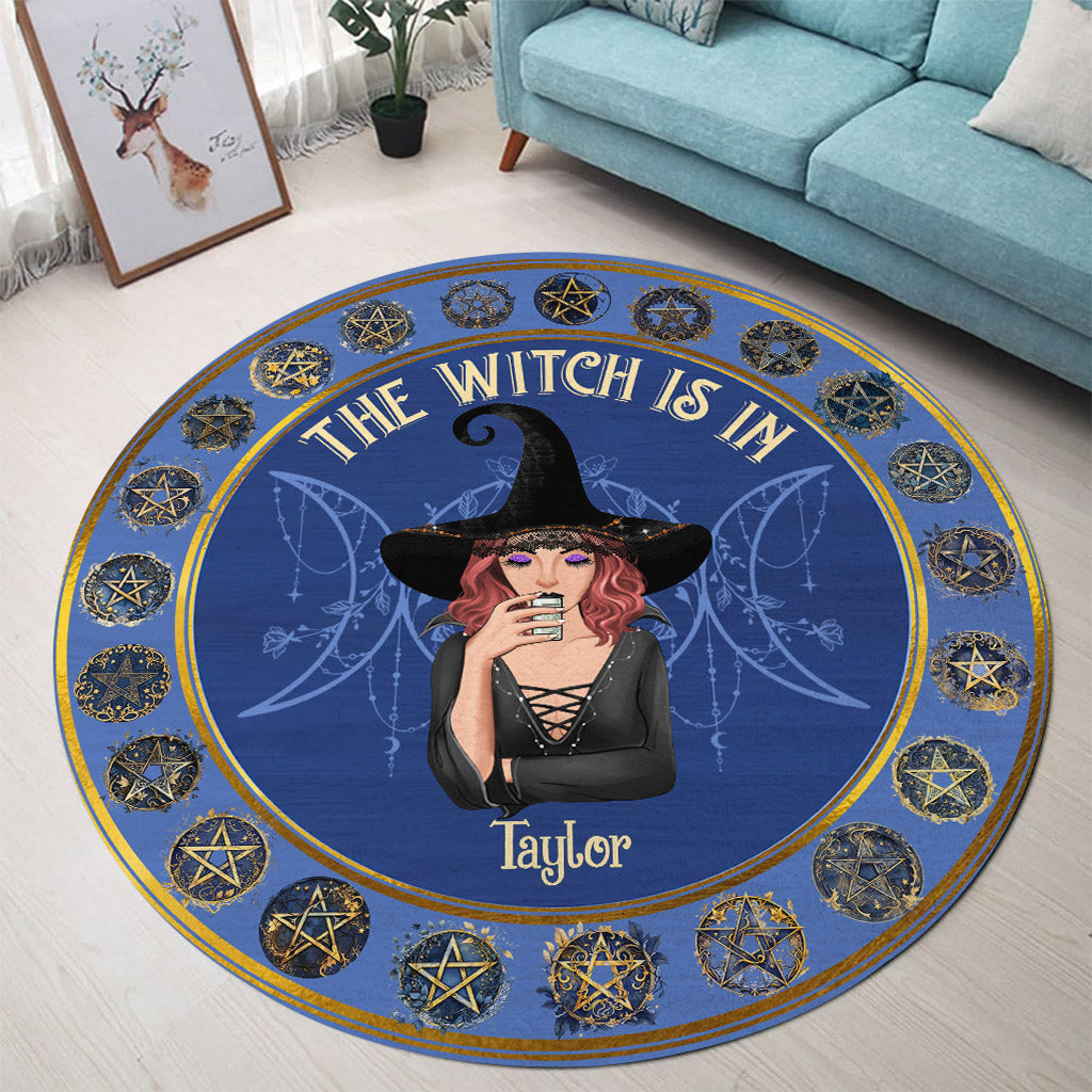 The Witch Is In - Personalized Witch Round Rug