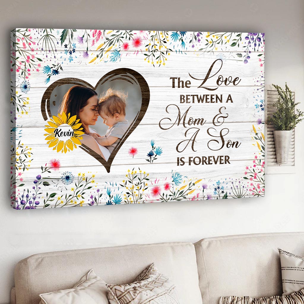 The Love Between Mother And Son Is Forever Photo Pillow