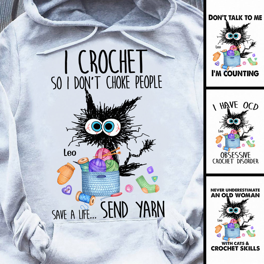 I crochet so I don't choke people - Crochet Knitting Tote Bag