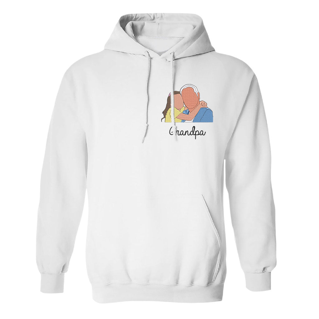 Custom 2D Photo - Personalized Grandpa Embroidered Hoodie