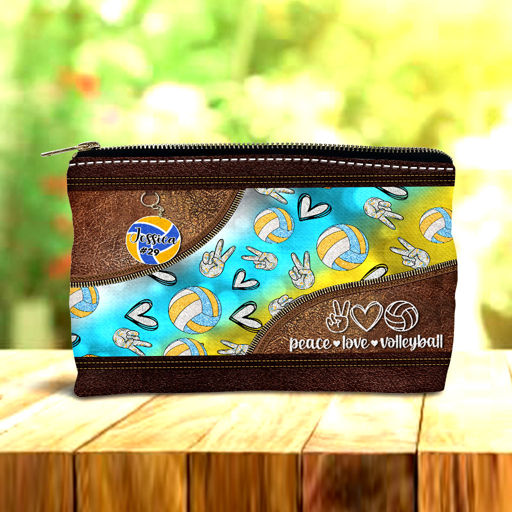 Peace Love Volleyball - Personalized Volleyball Pouch