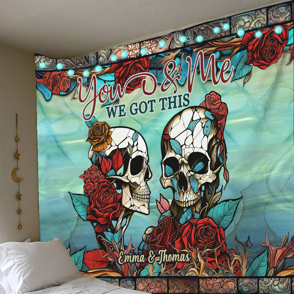 Discover We Got This Couple Custom Personalized Skull Wall Tapestry
