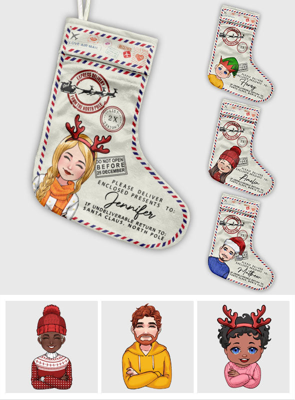 North Pole Express Santa Delivery - Personalized Family Christmas Stockings