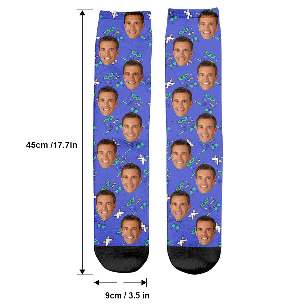 Custom Face Party Pattern - Personalized Uncle Socks