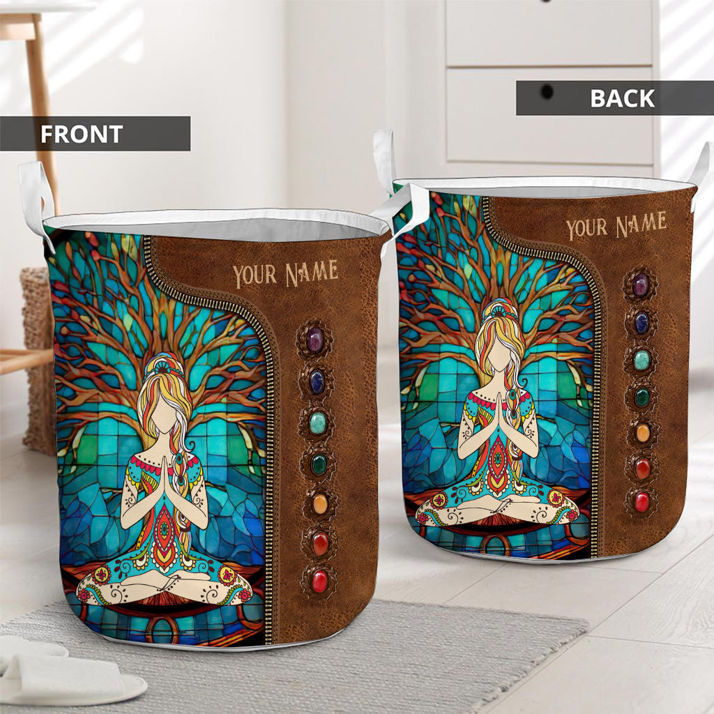 Namaste Green - Personalized Yoga Laundry Basket